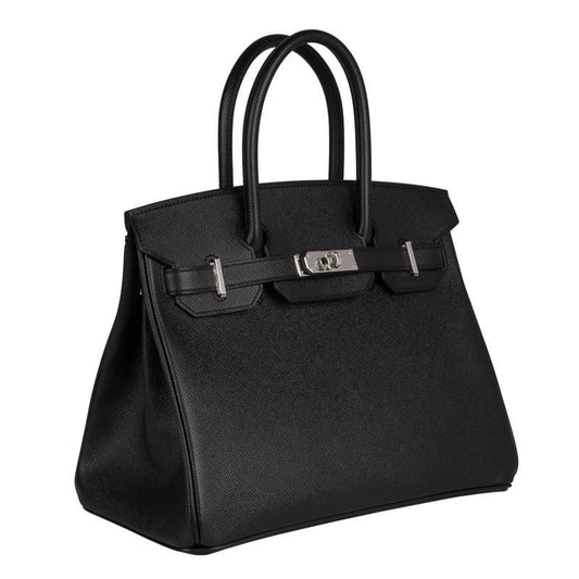 HM BIRKIN 30CM IN BLACK EPSOM LEATHER SILVER HARDWARE