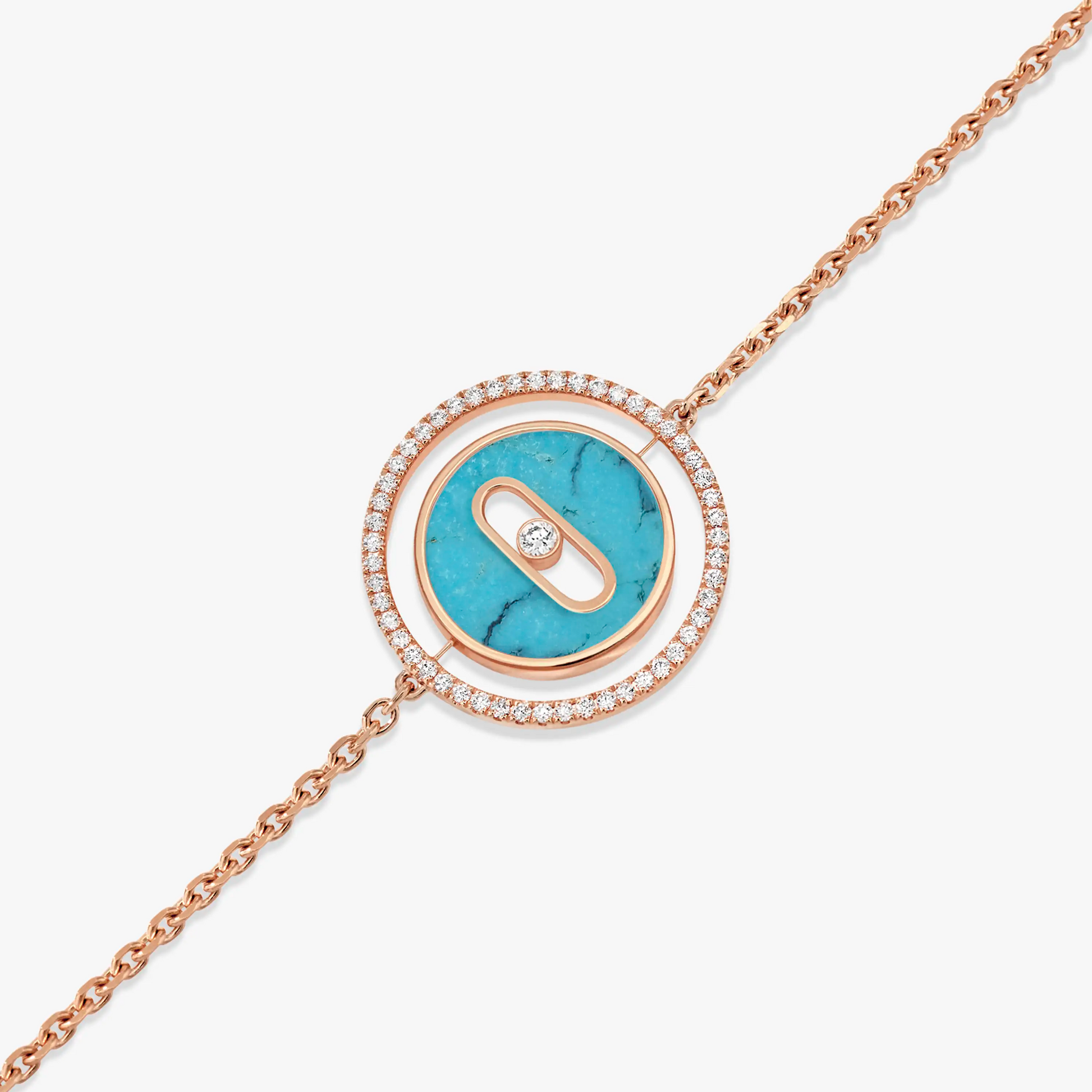 LUCKY MOVE TURQUOISE PINK GOLD DIAMOND BRACELET