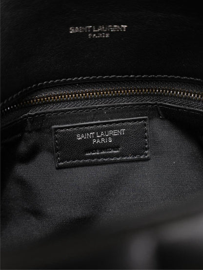 LOULOU PUFFER MEDIUM 29 IN ALL BLACK SHEEPSKIN BLACK HARDWARE
