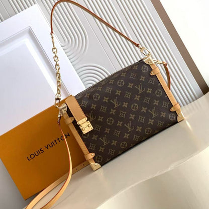 SIDE TRUNK GM 30 CM IN BROWN MONOGRAM CALFSKIN