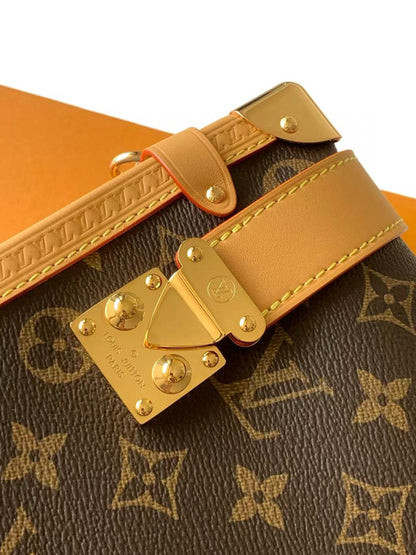 SIDE TRUNK GM 30 CM IN BROWN MONOGRAM CALFSKIN