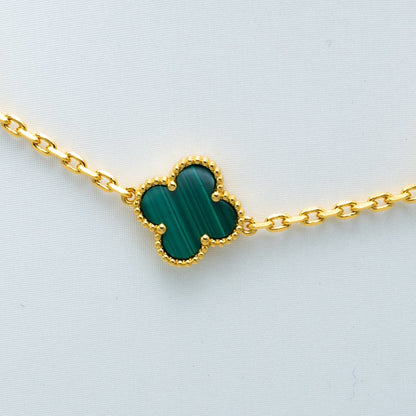 VINTAGE MALACHITE NECKLACE 10 MOTIFS GOLD