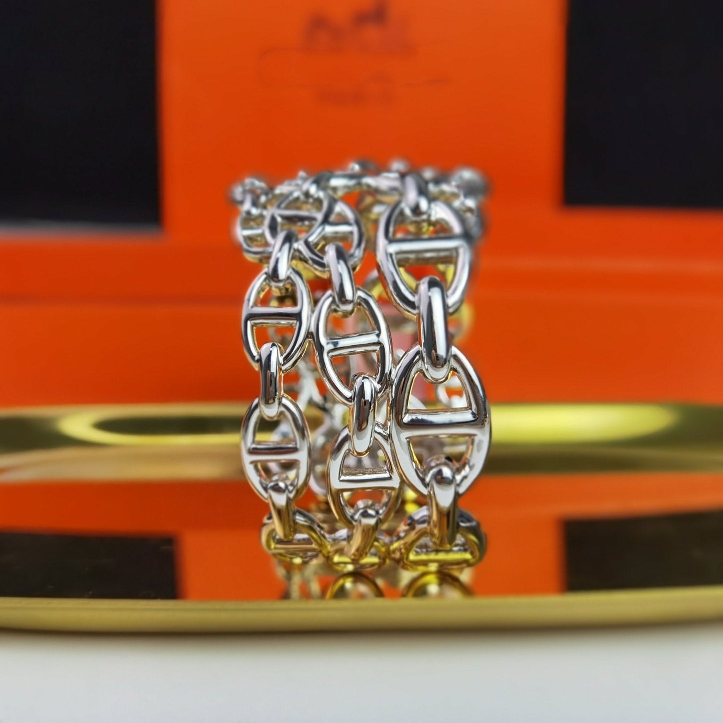 CHAINE BRACELET D'ANCRE ENCHAINEE VERY LARGE MODEL