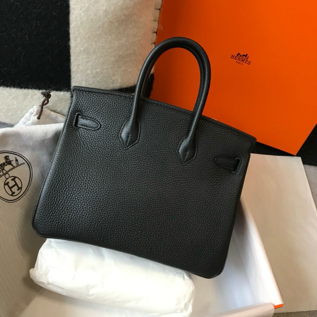 HERM bikrin 35cm Black with Silver hardware