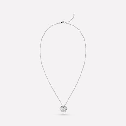 BOUTON DE CAMELIA NECKLACE SILVER DIAMOND