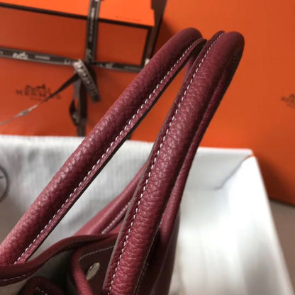 HERM Garden Party 30 Bag In Bordeaux Taurillon Leather