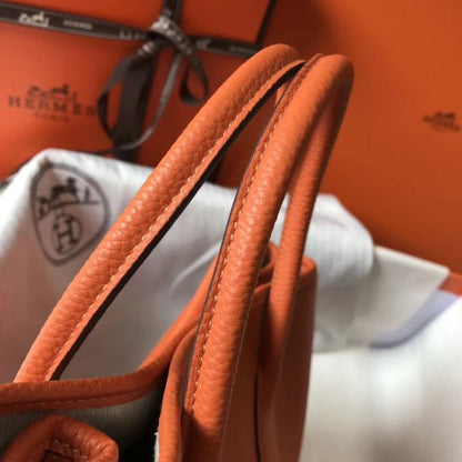 HERM Garden Party 30 Bag In Orange Taurillon Leather