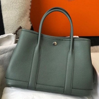 HERM Garden Party 30 Bag In Vert Amande Taurillon Leather