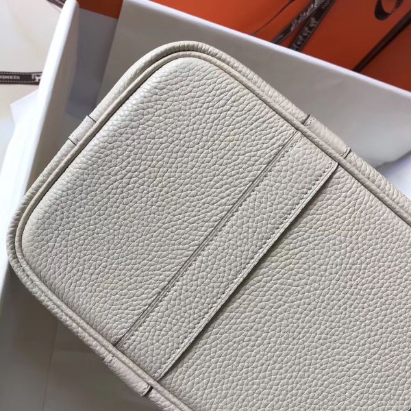 HERM Garden Party 30 Bag In White Taurillon Leather