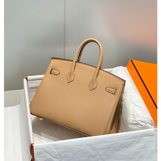 HERM Birkin 25cm Bag In Chai Clemence Leather GHW