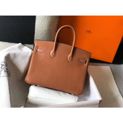 HERM Birkin 25cm Bag In Gold Clemence Leather GHW