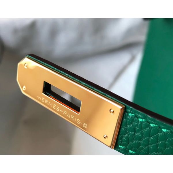 HERM Birkin 30cm Bag In Vert Vertigo Clemence Leather GHW