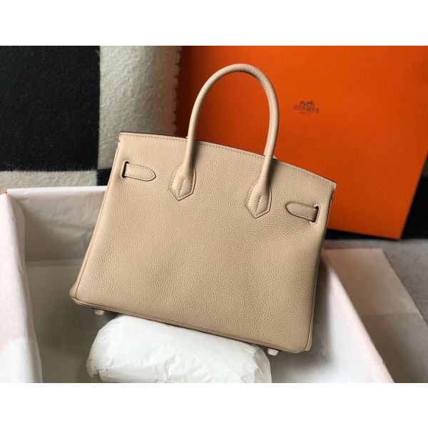 HERM Birkin 30cm Bag In Trench Clemence Leather GHW