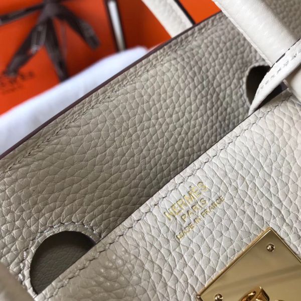 HERM Birkin 35cm Bag In Beton Clemence Leather GHW