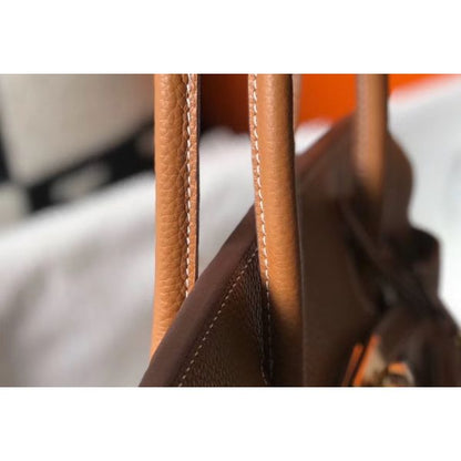 HERM Birkin 35cm Bag In Gold Clemence Leather GHW
