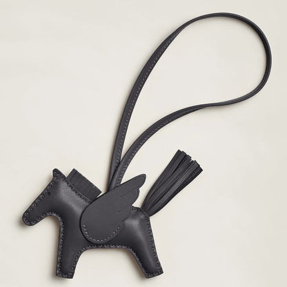 HERM Rodeo Pegase PM Bag Charm in Ardoise Lambskin