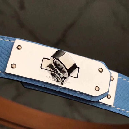 HERM Kelly 18 Belt In Blue Epsom Leather