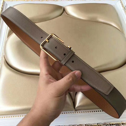 HERM Lennox 40 MM Belt In Etoupe Epsom Leather