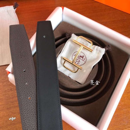 HERM Royal 38MM Reversible Belt In Cafe Clemence Leather