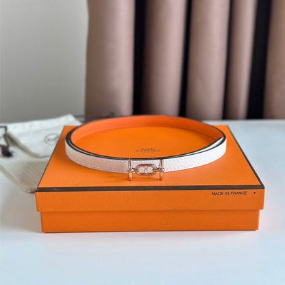 HERM Ancre Reversible Belt 13MM in Orange Epsom Leather