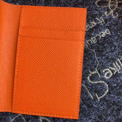 HERM MC¬≤ Euclide Card Holder In Orange Epsom Leather