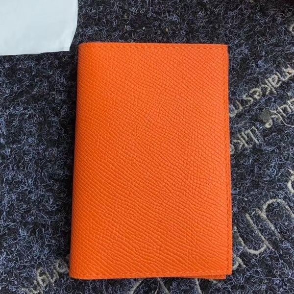 HERM MC¬≤ Euclide Card Holder In Orange Epsom Leather
