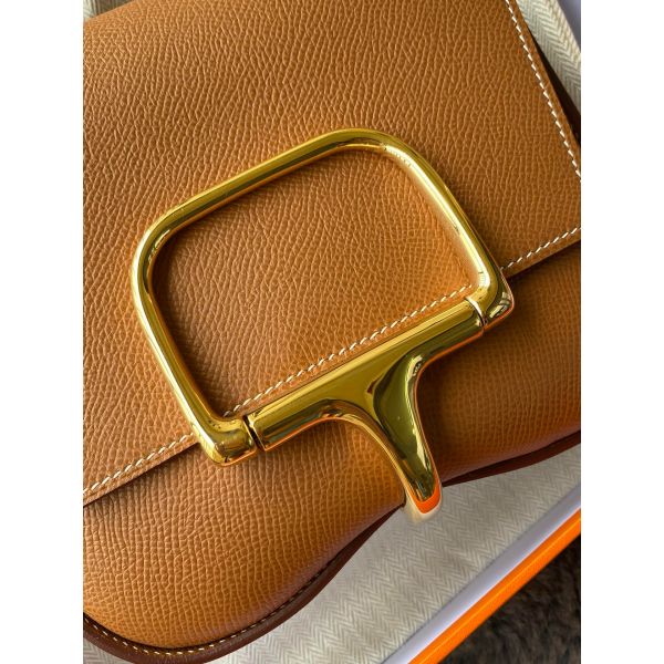 HERM Della Cavalleria II Mini Bag in Gold Epsom Calfskin