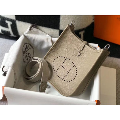 HERM Evelyne III TPM Bag In Tourterelle Clemence Leather