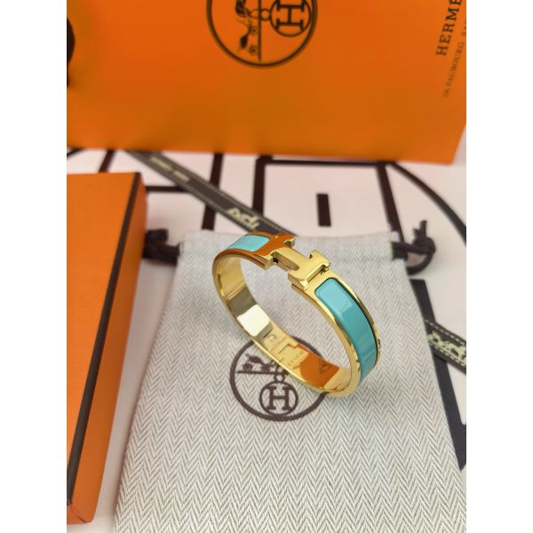 HERM Email Vert Enamel Clic H Bracelet