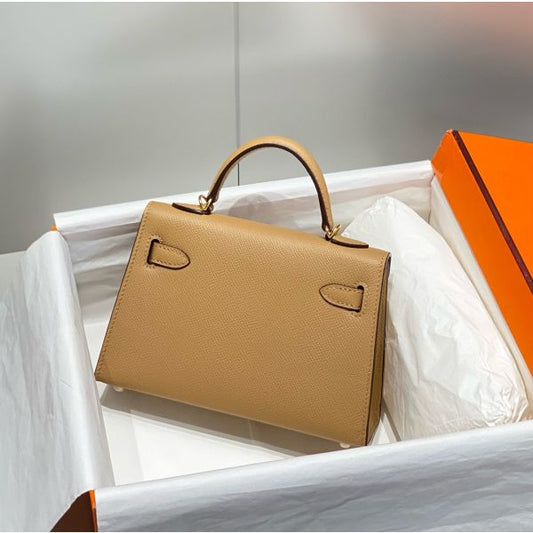 HERM Kelly Mini II Bag In Chai Epsom Leather GHW