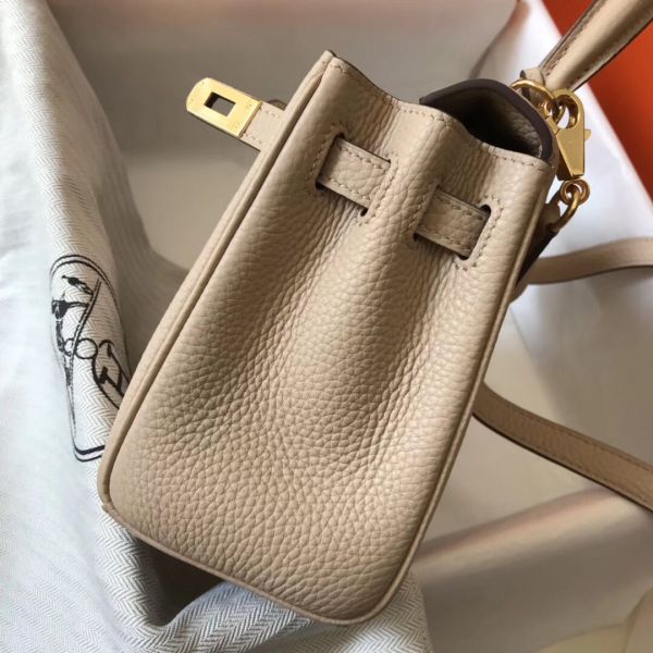 HERM Kelly 20cm Bag In Trench Clemence Leather GHW
