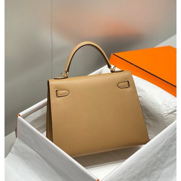 HERM Kelly 25cm Sellier Bag In Chai Epsom Leather GHW