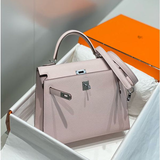 HERM Kelly 25cm Sellier Bag In Mauve Pale Epsom Leather