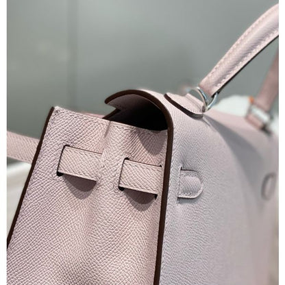HERM Kelly 25cm Sellier Bag In Mauve Pale Epsom Leather