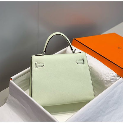 HERM Kelly 25cm Sellier Bag In Vert Fizz Epsom Leather