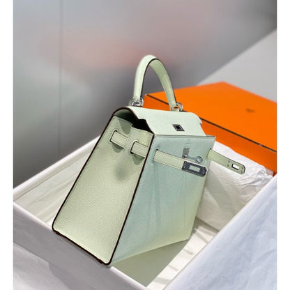 HERM Kelly 25cm Sellier Bag In Vert Fizz Epsom Leather