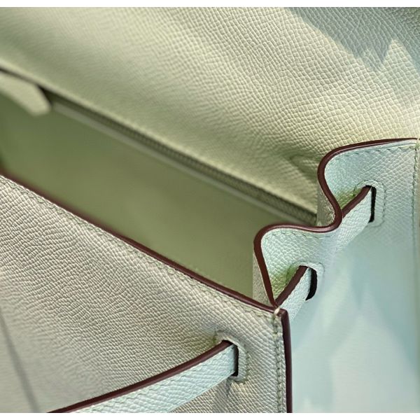 HERM Kelly 25cm Sellier Bag In Vert Fizz Epsom Leather