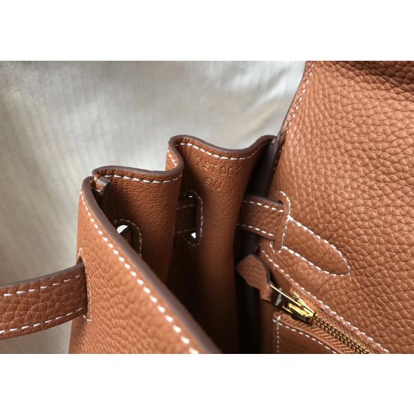 HERM Kelly 28cm Bag In Gold Clemence Leather GHW