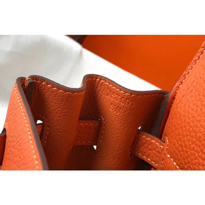 HERM Kelly 28cm Bag In Orange Clemence Leather GHW