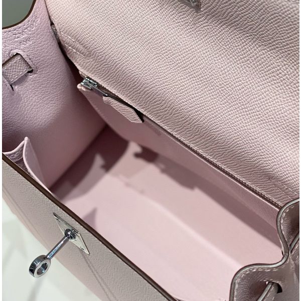 HERM Kelly 28cm Bag In Mauve Pale Epsom Leather PHW