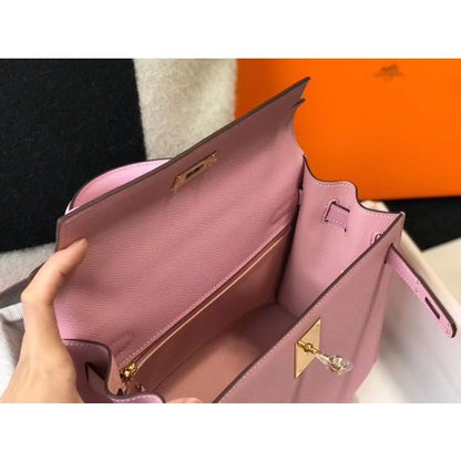 HERM Kelly 28cm Bag In Mauve Sylvestre Epsom Leather GHW