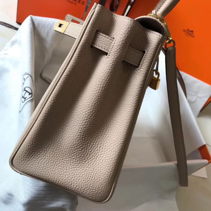 HERM Kelly 32cm Bag In Trench Clemence Leather GHW