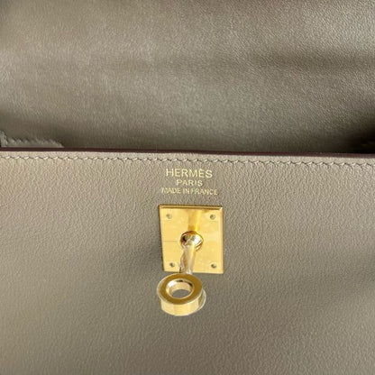 HERM Kelly Moove Handmade Bag in Taupe Swift Calfskin