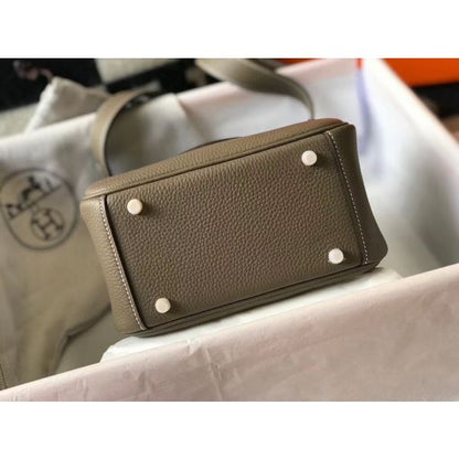 HERM Lindy Mini Bag In Taupe Clemence Leather GHW