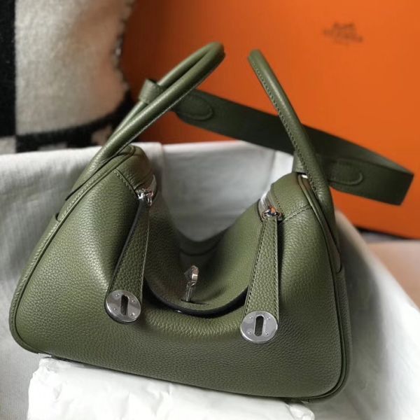 HERM Lindy 26cm Bag In Canopee Clemence Leather PHW