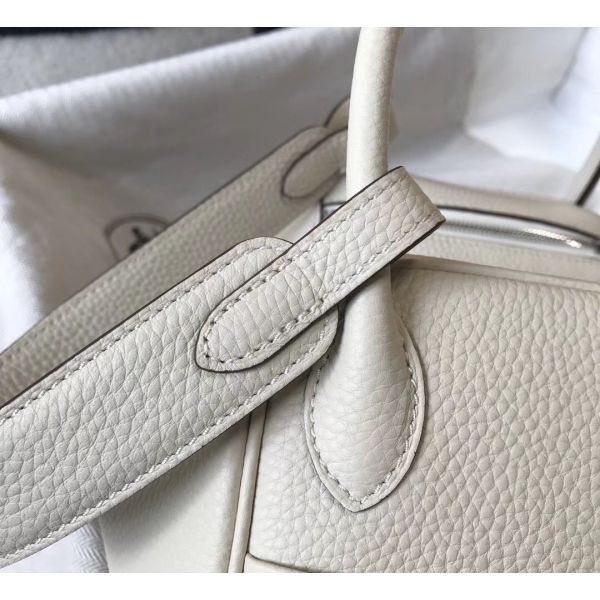 HERM Lindy 26cm Bag In Beton Clemence Leather PHW
