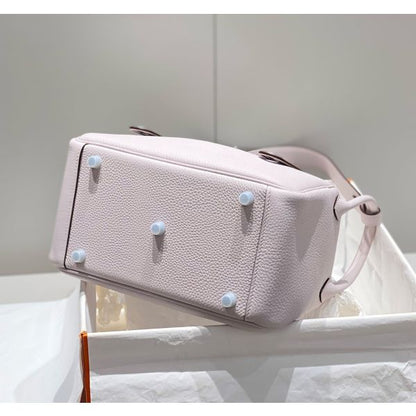 HERM Lindy 26cm Bag in Mauve Pale Clemence Leather