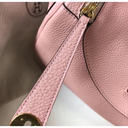HERM Lindy 26cm Bag In Pink Clemence Leather GHW