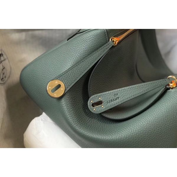 HERM Lindy 26cm Bag In Vert Amande Clemence Leather GHW