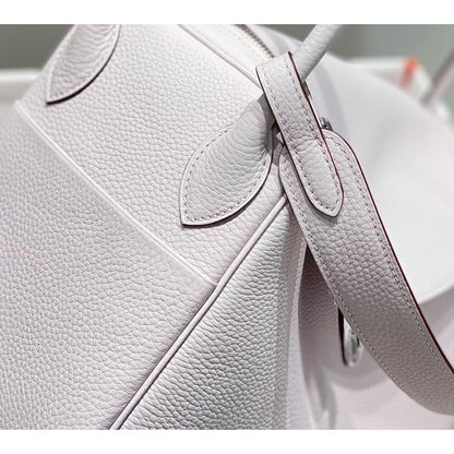 HERM Lindy 30cm Bag In Mauve Pale Clemence Leather PHW